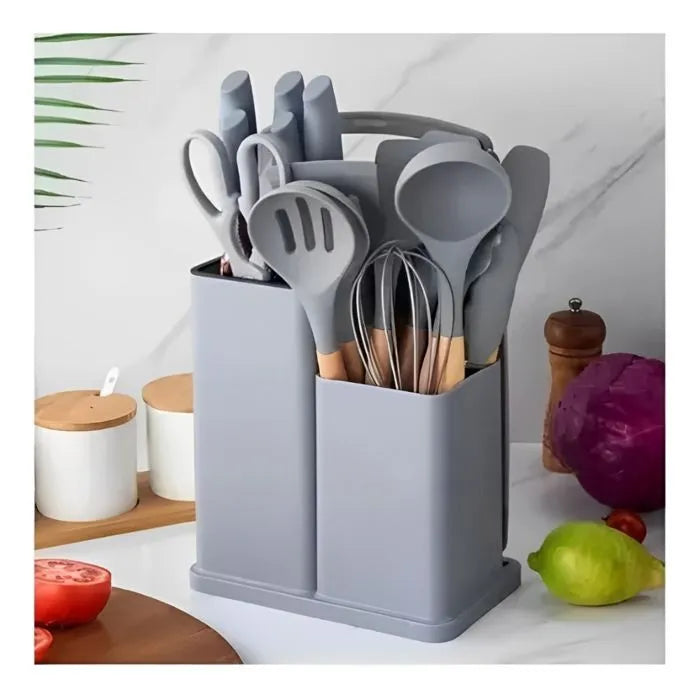 SetGourmet ™ | Utensilios de  cocina x 19 + tabla