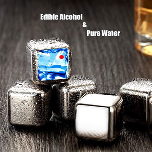 FrostCubes ™ | Set x6 Cubos de Hielo Reutilizables en Acero Inoxidable